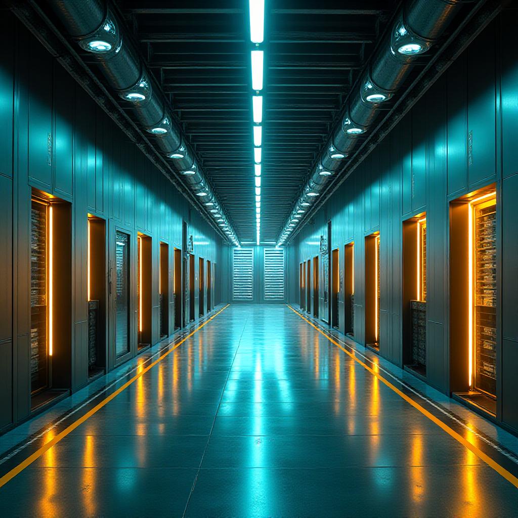 Interior of a modern high-security logistics terminal