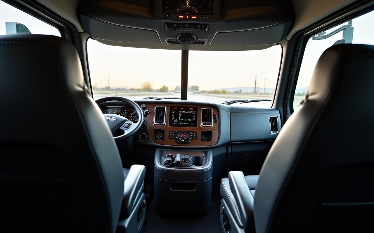 Interior of a modern truck cab