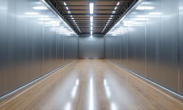 Empty warehouse truck interior